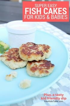 An easy baby and kid friendly fish recipe your child will eat, fish cakes for kids and babies. Quick and yummy with a tasty dip to serve alongside your kids fish cakes. Fish Recipes For Babies, Easy Fish Cakes, Cod Fish Cakes, Fingerfood Baby, Fish Patties, Cakes For Kids, Fish Cakes Recipe, Toddler Foods, Kid Meals