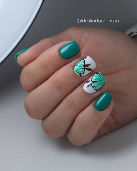 Teal Nail Designs Summer, Teal Nail Designs, Teal Nails, Short Acrylic, Short Acrylic Nails Designs, Short Acrylic Nails, Nail Designs Summer, Nail Spa, Nails Designs