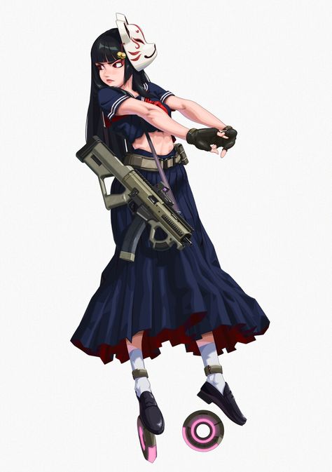 ArtStation - Sukeban, COS MOS Sukeban Art, Jjba Outfits, Gangster Aesthetic, Guilty Gear, Reference Board, Girl Character, Robot Concept, Different Aesthetics, Robot Concept Art