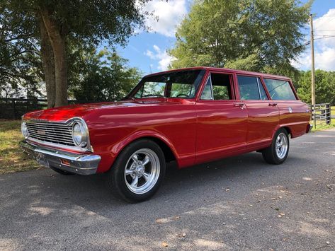 1965 Chevrolet II Nova Station Wagon for sale. 327ci Engine. TH350 transmission with 2500 stall converter. Flowmaster exhaust. American Racing Wheels. Chevy Nova Wagon, Station Wagons For Sale, Station Wagon Cars, Custom Truck Beds, American Racing Wheels, Truck Beds, Wagons For Sale, Wagon Cars, Custom Truck