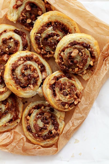 Chocolate and Toffee Pecan Pinwheel Cookies recipe Recipes Using Puff Pastry, Pinwheel Cookies Recipe, Puff Pastry Pinwheels, Toffee Chips, Pinwheel Cookies, Chocolate Toffee, Puff Pastry Recipes, Classic Cookies, Pastry Recipes