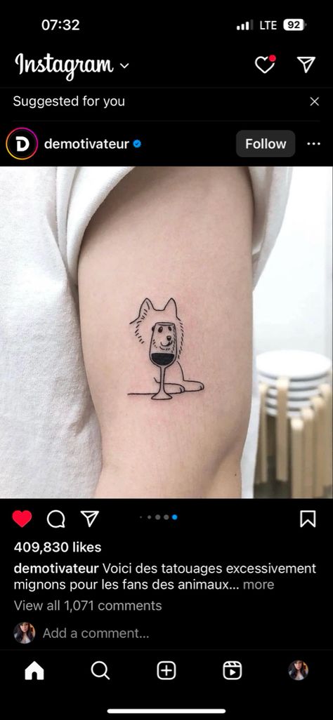 Belgian Mal outline Wine Tattoo, Cute Animal Tattoos, Dog Wine, Animal Tattoos, Geometric Tattoo, Cute Animals, Wine, Tattoos, 10 Things