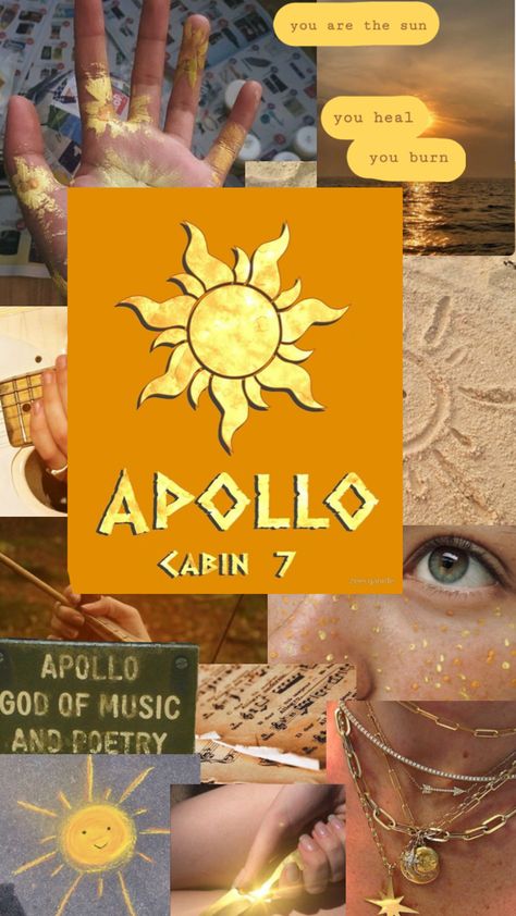 Children Of Apollo, Apollo Percy Jackson, Apollo Aesthetic, Apollo Cabin, Camp Half Blood Cabins, Percy Jackson Cabins, Cabin 7, Percy Jackson Drawings, Blood Wallpaper