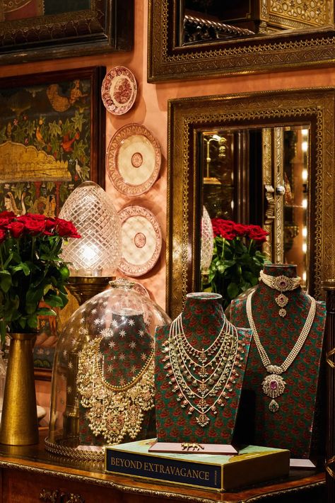 Sabyasachi Mukherjee, Jewelry Store Design, Silver Tea Set, Jewellery Exhibition, Sabyasachi Jewellery, Exhibition Display, Boutique Interior, New Space, Bridal Stores