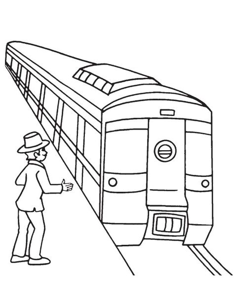 Vehicles Coloring Pages, Train Clipart, Train Drawing, Train Coloring Pages, Black And White Clipart, Kitty Cafe, Love Coloring Pages, Kinds Of Colors, Clipart Black And White