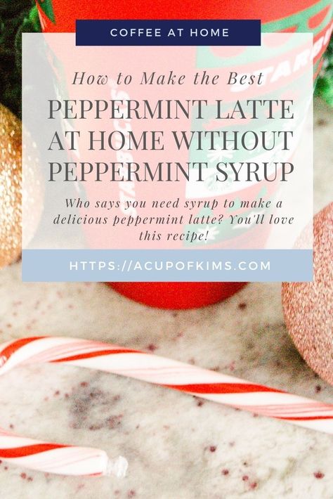 Make your own peppermint latte at home without syrup! #peppermintlattes #coffeeathome #coffee Peppermint Coffee, Peppermint Latte, Peppermint Syrup, Latte At Home, Peppermint Sugar, Coffee At Home, Coffee Syrup, Sugar Free Syrup, Peppermint Bark