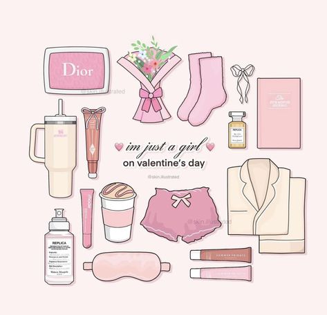 Girly Things Illustration, Holiday Glow Up, Girly Vibes Aesthetic, February Aesthetic, Girly Core, Chanel Art Print, Beauty Content Creator, Coquette Vibes, Aesthetic Era