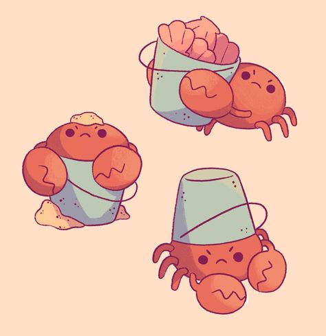 Kawaii Photos, Crab Cartoon, Crab Illustration, Slime Ideas, Sticker Inspiration, Angry Animals, Crab Art, Baby Stickers, Watercolor Projects