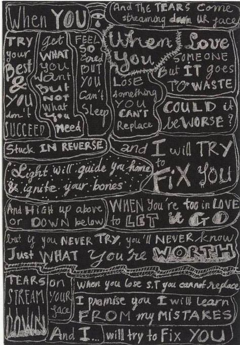 fix you // coldplay Fix You Lyrics, Coldplay Merchandise, Coldplay Fix You, Coldplay Quotes, Coldplay Art, Coldplay Band, Coldplay Wallpaper, Fix You Coldplay, Coldplay Lyrics