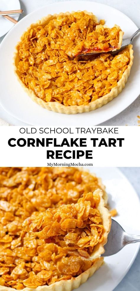 Cornflake Pie, Cornflake Wreaths Recipes, Old Fashioned Cornflake Candy, Cornflake Tart Recipe, Cornflake Tart Blondie, Cornflake Tart Traybake, Cornflake Tart, School Food, Vegetarian Breakfast