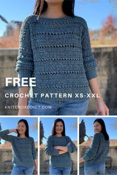 Pola Sweater, Easy Crochet Sweater, Pullover Sweaters Pattern, Crochet Apparel, Crochet Garments, Crochet Sweater Free, Crochet Sweater Pattern, Bead Stitch, Crochet Cardigan Pattern Free