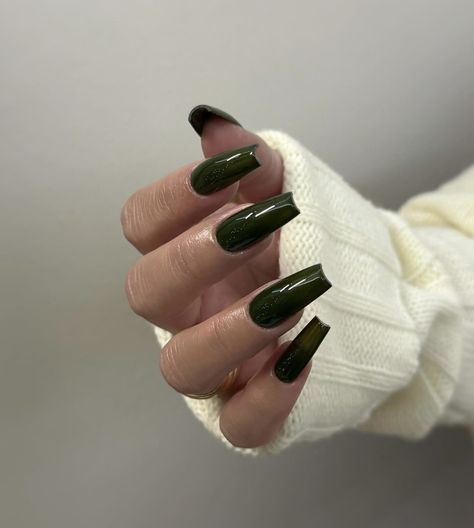 Green Coffin Nails, Dark Green Nails, Fall Mood Board, Fall Mood, Acrylic Coffin, Dream Nails, Green Nails, Coffin Nails, Nail Ideas