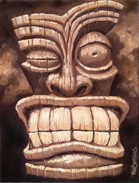 Tiki Tattoo, Tiki Faces, Tiki Man, Tiki Head, Tiki Statues, Tiki Decor, Tiki Totem, Tiki Lounge, Tiki Art