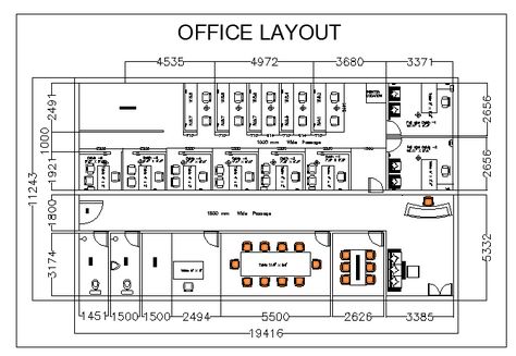 Layout plan of a corporate office dwg file - Cadbull Corporate Office Plan, Modern Office Layout Plan, Office Floor Plan Corporate, School Administration Office, Administration Plan, Reception Waiting Area, Office Building Plans, Open Office Layout, Administration Office