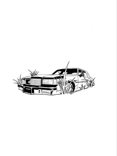 Traditional Automotive Tattoo, Car Wreck Tattoo, Underground Tattoo Ideas, Old Car Tattoo, Simple Car Tattoo, Automotive Tattoo, Black Flash Tattoos, Underground Tattoo, Scene Tattoo