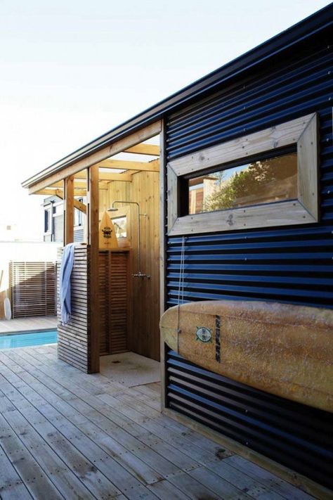 Surfer Home, Interior Minimalista, Surf Shack, Style Cottage, Beach Shack, Outdoor Bathrooms, Beach Cottage Style, Outdoor Shower, Beach Cottages