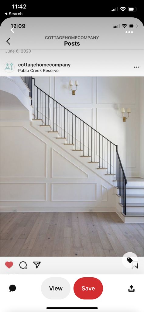 2 Story Foyer Wainscoting Entryway, Foyer Waynes Coating, Wainscoting Down Stairs, Wainscoting Hallway Entryway, Wall Paneling Stairway, Entryway Ideas With Stairs Entry Foyer Grand Entrance, 2 Story Foyer Molding Ideas, Transitional Railings For Stairs, Two Story Wainscoting