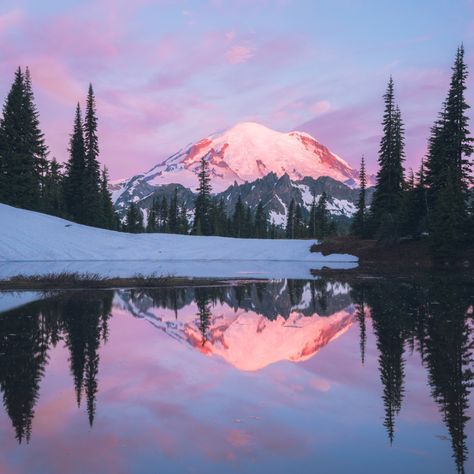 Sunrise Landscape, Lake Painting, Mount Rainier National Park, Mt Rainier, Sky Landscape, Landscape Photography Nature, Rainier National Park, Mount Rainier, Adventure Travel