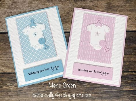 Personally Yours: Stampin' Up! Cutest Onesie Bundle - Baby Cards Stampin Up Cutest Onsie Cards, Cutest Onesie Stampin Up Cards, Stampin Up Cutest Onesie, Stampin Up Baby Shower Cards, Handmade Baby Cards, Stampin Up Baby Cards, Baby Christmas Card, Baby Cards Handmade, Boy Cards