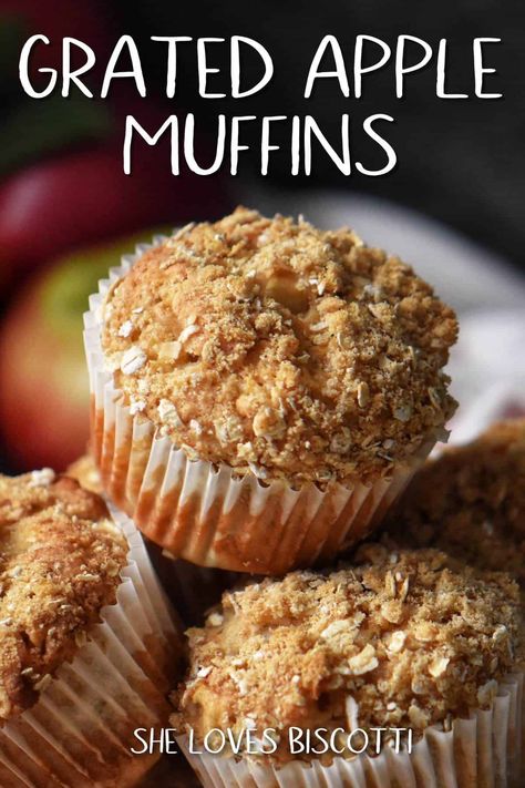 If you like moist and tasty muffins, you are going to love this recipe for grated apple muffins. #applemuffinsrecipe Fresh Apple Muffins, Apple Walnut Muffins, Vegan Apple Muffins, Apple Muffins Recipe, Apple Cider Muffins, Apple Streusel Muffins, Apple Pie Muffins, Apple Muffins Healthy, Apple Muffin