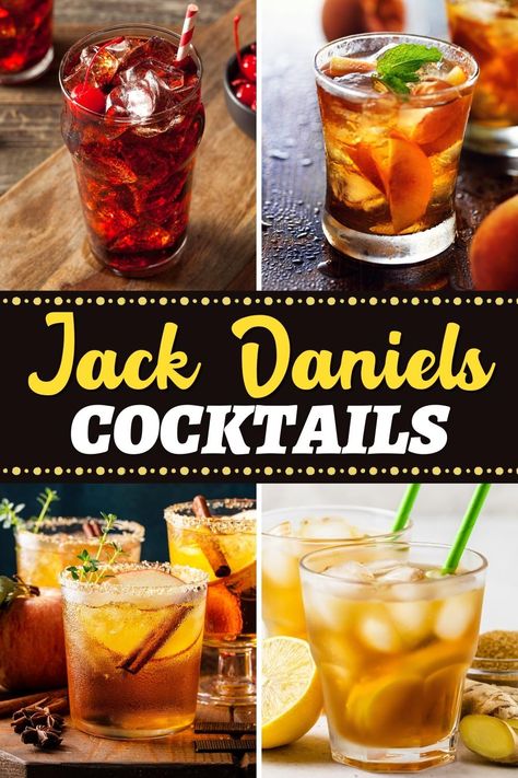 A little oaky, kind of nutty, and full of subtle caramel notes, these easy and delicious Jack Daniel's cocktails go way beyond the typical Jack and Coke. Drinks To Make With Jack Daniels, Mixed Drinks With Jack Daniels, Jack Daniels Old Fashioned, Mixed Drinks Alcoholic Whiskey, Jack Daniels Fire Drinks, Cocktails With Jack Daniels, Jack Daniel’s Cocktails, Jack Daniels Cocktails Recipes, Whiskey Mixed Drinks Easy