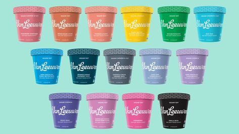 Van Leeuwen Unviels New Packaging For Vegan Ice Cream Flavors | Dieline - Design, Branding & Packaging Inspiration Tasty Ice Cream, Ice Cream Brands, Battle Royale Game, Corn Flakes, Vegan Ice Cream, Beverage Packaging, Ice Cream Flavors, New Packaging, Branding Packaging