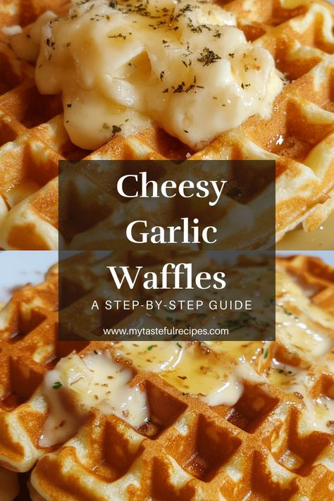 Indulge in these cheesy garlic waffles that combine the best of both worlds! Perfectly crisp on the outside and soft on the inside, they make for a delicious snack or side dish that pairs well with soups and salads! Savory Waffles Breakfast, Simple Savory Breakfast Ideas, Savory Waffles Dinner, Cheesy Waffles, Savory Waffle Recipe, Cheese Waffles, Savory Waffles, Waffles Recipe, Savory Breakfast