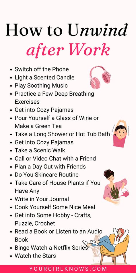 Had a long day? Discover the best ways to unwind after work and melt that stress away! From relaxing self-care rituals to fun activities that recharge your spirit, these tips will help you find your zen in no time. Kick back, relax, and treat yourself to some well-deserved me-time! Work From Home Self Care, How To Relax, Work Self Care, After Work Routine, Relax Tips, Diy Self Care, Unwind After Work, Sunday Self Care, Self Care Essentials