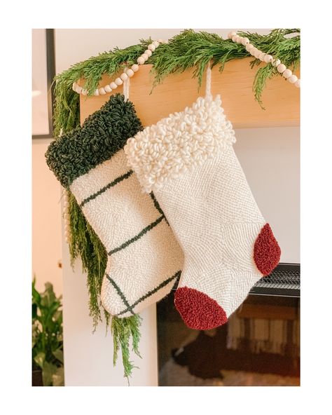 Punch Needle Christmas Stocking, Punch Needle Stocking, Christmas Punch Needle, Merry Chistmas, Christmas Punch, Modern Christmas Decor, Xmas Deco, Punch Needle Patterns, Christmas Cushions