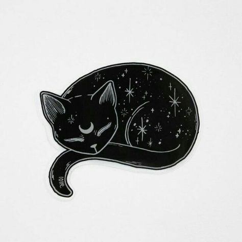 Black Cat Tattoos, Cat Tat, Cat Tattoo Designs, Black Cat Art, A Black Cat, Mandala Drawing, Animal Tattoos, Cat Tattoo, Moon Tattoo