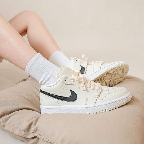 Air Jordan Low Women, Jordan 1 Low Coconut Milk, Milk Outfit, Air Jordan Low, Jordan Low, Air Jordan 1 Low, Jordan 1 Low, Nike Cortez Sneaker, Air Jordan 1