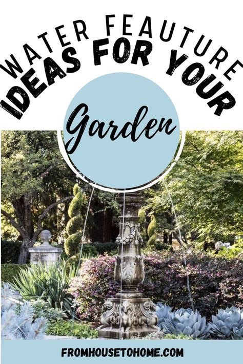 I love these easy DIY water features for the yard! I only have a small area in my garden to add a pondless water fountain and I'm going to use one of these ideas. | Gardening Landscape Ideas On A Budget, Landscape Ideas Low Maintenance, Shade Plants Perennial, Landscape Ideas Curb Appeal, Ground Water Feature, Wall Water Features, Water Features For The Yard, Easy Landscape Ideas, Landscape Ideas For Backyard