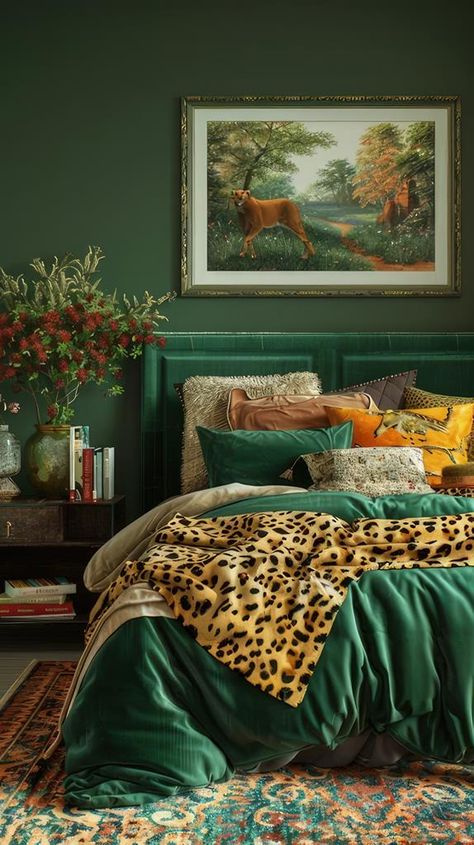 bedroom ideas for small room
bedroom wardrobe 
bedroom cozy
bedroom insipiration
bedroom room decor
bedroom classy
bedroom decor
preppy bedroom decor
modern luxury bedroom 
comfy bedroom
pink bedroom decor
dark blue bedroom
tennager bedroom boy
coastal bedroom aesthetic
simple bedroom design
castle bedroom
mens bedroom 
green bedroom aesthetic Dark Green Bedroom Decor, Leopard Bedroom Decor, Eclectic Bedroom Decor, Leopard Bedroom, Bedroom Decor Preppy, Jungle Bedroom Theme, Dark Green Bedroom, Bedroom Aesthetic Simple, Bedroom Lake House