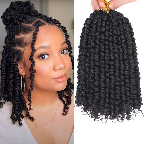 Leeven 8 Inch Passion Twist Crochet Hair Natural Black Pre Twisted Water Wave Crochet Hair 8 Packs Pre-looped Crochet Braiding Hair Extensions 1B# : Amazon.co.uk: Beauty Crochet Twist Hairstyles, Water Wave Crochet Hair, Passion Twist Crochet, Micro Braids Hairstyles, Water Wave Crochet, Crochet Braiding Hair, Wave Crochet, Crochet Styles, Braiding Hair Extensions