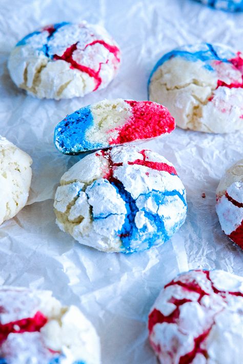 4th Of July Crinkle Cookies, 4th Of July Sprinkle Cookies, 4th Of July Pinwheel Cookies, Fourth Of July Bake Sale Ideas, 4th Of July Snacks And Desserts, Baking Recipes 4th Of July, 4th Of July Cookies Easy, 4th Of July Desserts Cookies, Fourth Of July Baking Ideas