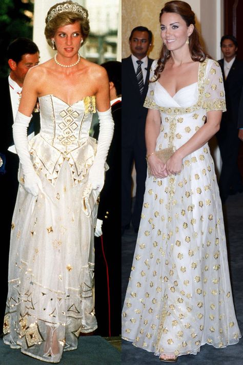 28+Times+Kate+Middleton+Dressed+Like+Diana - ELLE.com Vestidos Kate Middleton, Ducesa Kate, Princess Diana Dresses, Düşes Kate, Prins William, Kate Middleton Dress, Princess Diana Photos, Princes Diana, Estilo Real