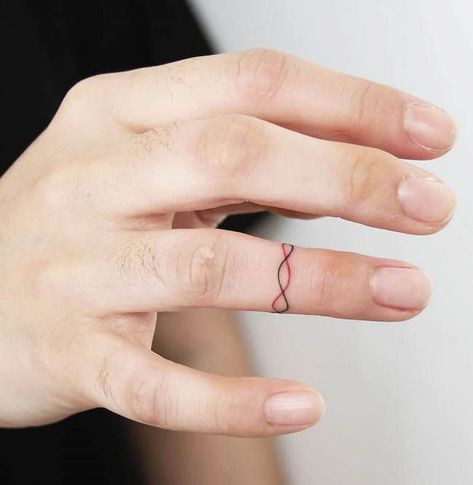 Minimal Tattoo For Finger, Finger Small Tattoos For Women, Single Line Finger Tattoo, Dainty Finger Tats, Simple Ring Finger Tattoo, Colored Tattoos For Women Minimalist, Simple Ring Tattoos For Women, Small Finger Tattoos With Meaning, Hand Small Tattoos For Women