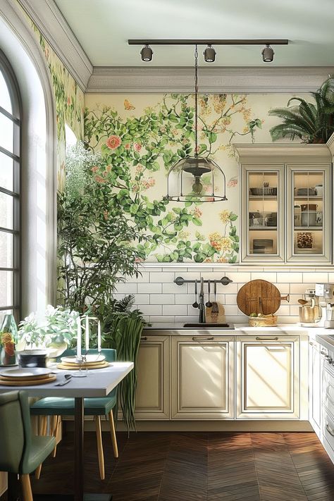 21 French-Style Kitchen Ideas for Your Home - Remodr French Apartment Kitchen, Eccentric Kitchen, French Kitchen Design, Kitchen Styles French, French Style Kitchen, Greek Kitchen, Italian Kitchen Design, French Apartment, French Kitchen