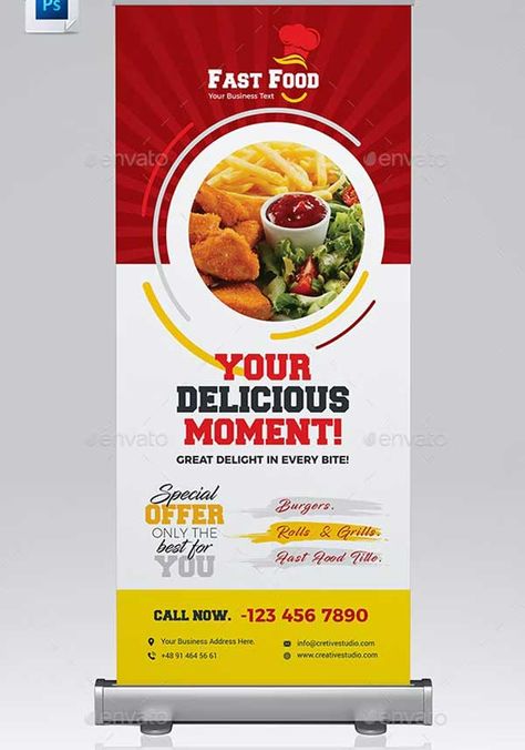 Fast Food Roll Up Banner Templates | 29+ PSD, Word, Ai, InDesign Formats Fast Food Banner Design, Food Roll Up Banner, Roller Banner Design, Food Banner Design, Roll Banner, Roller Banner, Roll Up Banner, Food Banner, Banner Templates