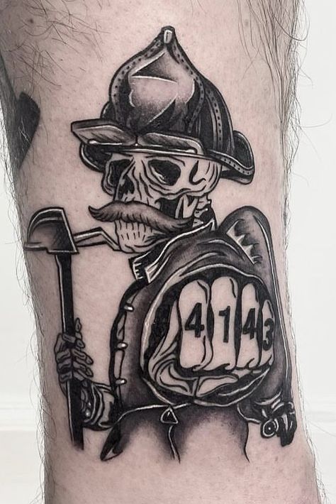 Fire Department Tattoos, Firefighter Tattoo Sleeve, Fireman Tattoo, Fighter Tattoo, Firefighter Tattoo, Fire Fighter Tattoos, Fire Man, Skull Girl Tattoo, Firefighter Art