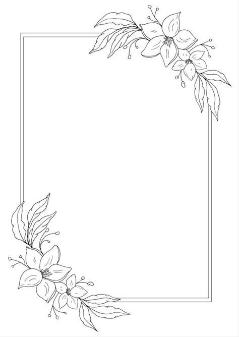 #flowerframe #flowers #drawing #vactor Flower Page Design, Flower Drawing Design Border, Floral Cover Page Design, Floral Boarder Drawing, Page Borders Design Flower, Rose Frame Drawing, Flowers Boarder Design, Border Designs For Projects Printable, Frame Border Design Aesthetic Pastel