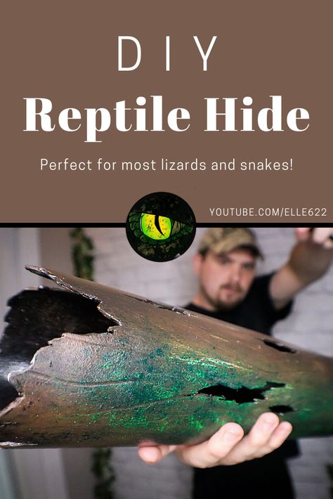 A quick video on how to make a reptile hide from PVC. This particular one is for a blue tongue skink, but it would also make a great DIY snake hide. #diysnakhide #diyreptilehide #diylog Diy Ball Python Hide, Diy Snake Tank Decor, Diy Blue Tongue Skink Enclosure, Diy Snake Enclosure Decor, Snake Hides Diy, Diy Reptile Vines, Diy Snake Hide, Blue Tongue Skink Enclosure, Diy Reptile Decor