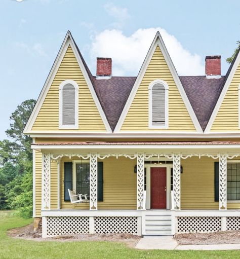 1950s Home Exterior, Victorian Exterior House, 1950s House Exterior, 70s House Aesthetic, Wood Shingle Roof, 1950s Home, Victorian Exterior, Shingle Roof, 70s House