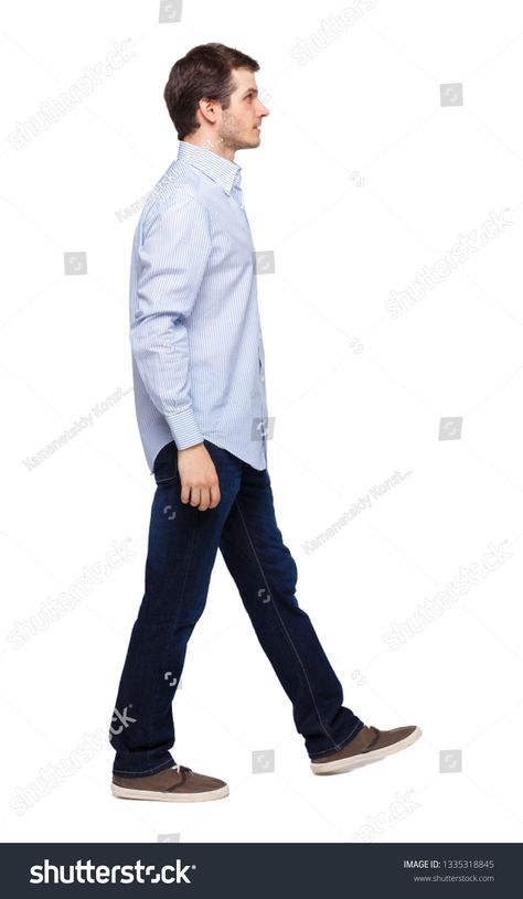 Side view of going handsome man. walking young guy . Rear view people collection. backside view of person. Isolated over white background. guy in the white shirt passes by looking in front of him. #Ad , #Sponsored, #guy#young#people#Rear Man Walking Side View, Person Walking Side View, Shirt Side View, Walking Side View, Handsome Man, Professional Business Cards, Side View, Rear View, White Shirt