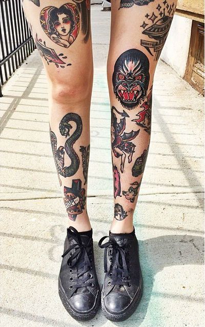 Tattoo Finder, Tattoo Bein Frau, Tattoo Leg, Tattoo Old School, Geniale Tattoos, Traditional Ink, Arrow Tattoos, Leg Sleeves, American Traditional Tattoo