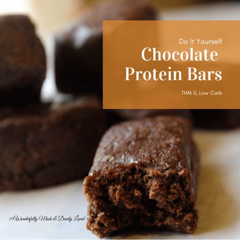 Chocolate Protein Bars Thm Protein Bars, G2g Protein Bar Copycat Recipe, Thm Bars, Chocolate Chip Protein Bar, Thm Brownies, Peanut Butter Protein Bar, Protein Bar Chocolate, Think Protein Bars, Thm Candy