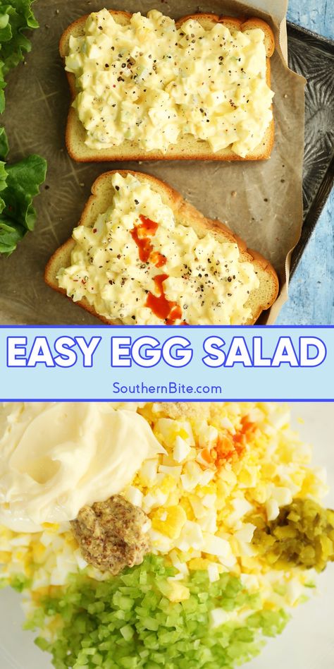 Perfect Egg Salad, Southern Egg Salad, Snacky Foods, The Best Egg Salad, Soul Recipes, Vegetarian Sandwich Recipes, Egg Salad Sandwich Recipe, Egg Salad Sandwich, Easy Egg Salad