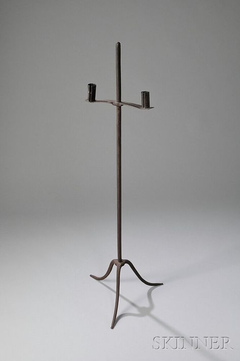 Lennox Head, Blacksmith Ideas, Hanging Candle Holder, Primitive Lighting, Wrought Iron Candle, Primitive Candles, Iron Candlesticks, Medieval Furniture, Camp Furniture