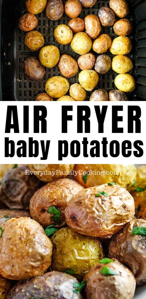 Air Fryer Baby Potatoes, Air Fryer Potatoes, Baby Potato Recipes, Herbed Potatoes, Cooks Air Fryer, Feta Dip, Air Fry Recipes, Whipped Feta, Herbs Spices