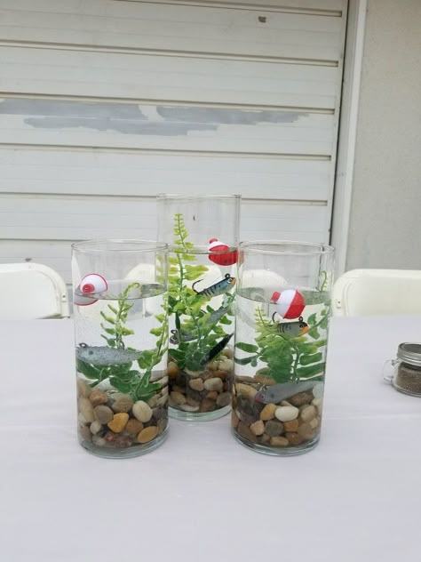 Fishing Theme Table Centerpieces, Fish Fry Centerpieces, Fish Fry Table Decorations, Fishing Table Centerpieces, Fishing Themed Decorations, Fish Theme Decorations, Fishing Birthday Party Centerpieces, Oh Fishally One Birthday Table Decorations, Fishing Table Decorations Centerpieces